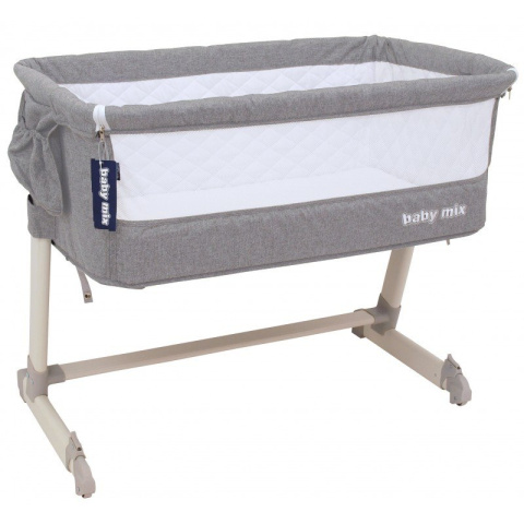 Łóżeczko przystawka 96x57cm Baby Mix P-9 Light Grey Łóżeczko przystawka 96x57cm Baby Mix P-9 Light Grey