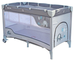 Łóżeczko turystyczne Baby Mix HR-8052-2 poziomowe słonik grey