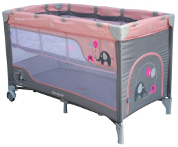 Łóżeczko turystyczne Baby Mix HR-8052-2 poziomowe słonik pink