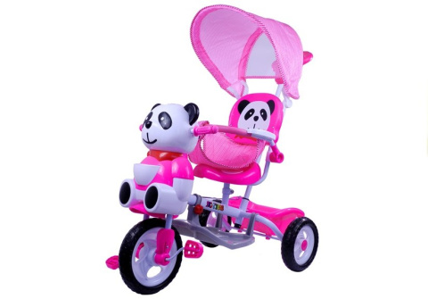 Rowerek trójkołowy Lean Toys 2808 Panda Różowy Rowerek trójkołowy Lean Toys 2808 Panda Różowy