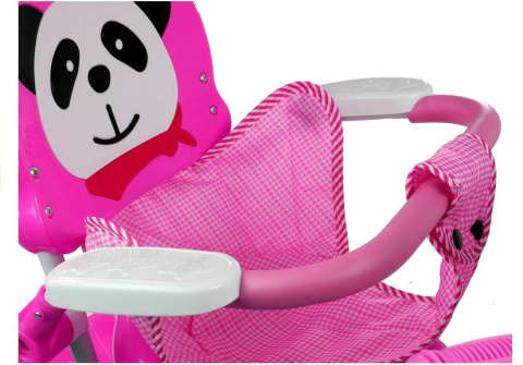 Rowerek trójkołowy Lean Toys 2808 Panda Różowy Rowerek trójkołowy Lean Toys 2808 Panda Różowy