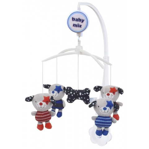 Karuzelka pluszowa Baby Mix TK-464M Blue Red Dogs