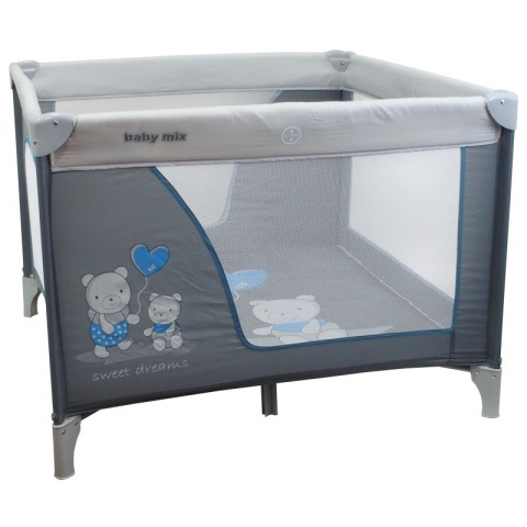 Kojec podróżny łóżeczko Baby Mix HR-SQ106 blue/grey