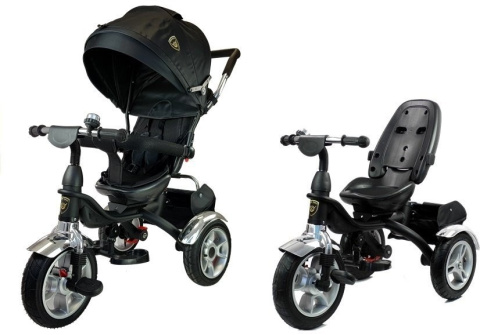 Rowerek trójkołowy Lean Toys PRO500 czarny 6m+