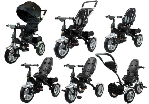 Rowerek trójkołowy Lean Toys PRO500 czarny 6m+