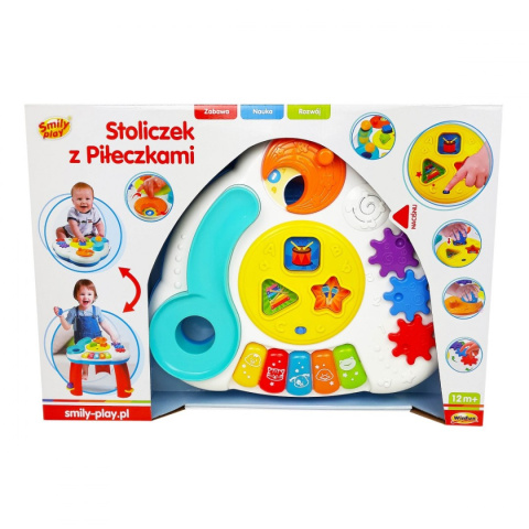 Stoliczek z piłeczkami Smily Play aktywizujący 12m+ Stoliczek z piłeczkami Smily Play aktywizujący 12m+