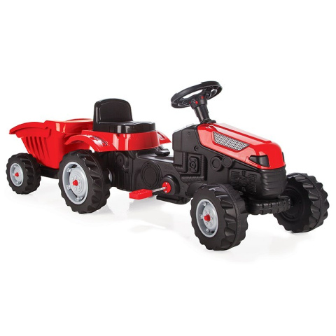 Traktor na pedały z przyczepą Pilsan 073168 czerwony 3l+