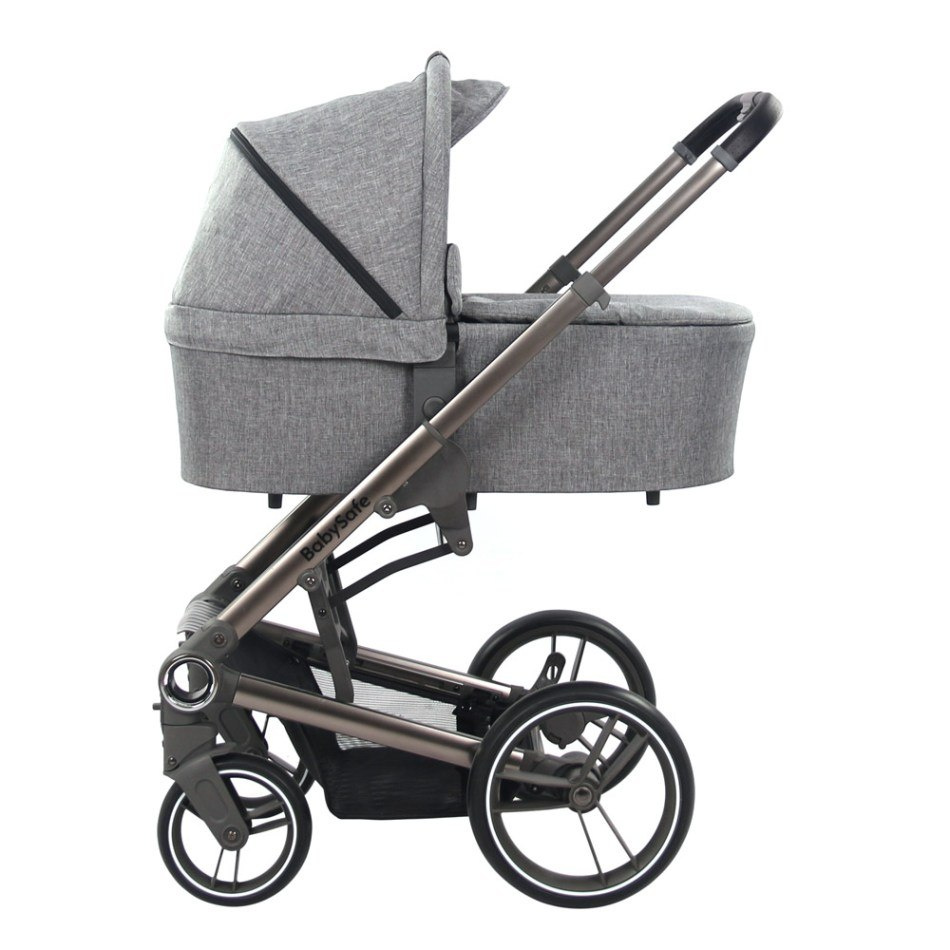 Wózek wielofunkcyjny 2w1 BabySafe Lucky Grey + adaptery Wózek wielofunkcyjny 2w1 BabySafe Lucky Grey + adaptery