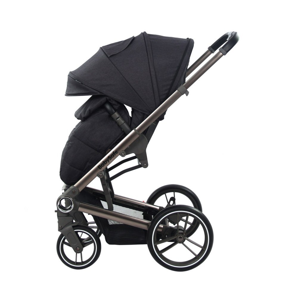 Wózek wielofunkcyjny 2w1 BabySafe Lucky Grey + adaptery Wózek wielofunkcyjny 2w1 BabySafe Lucky Grey + adaptery