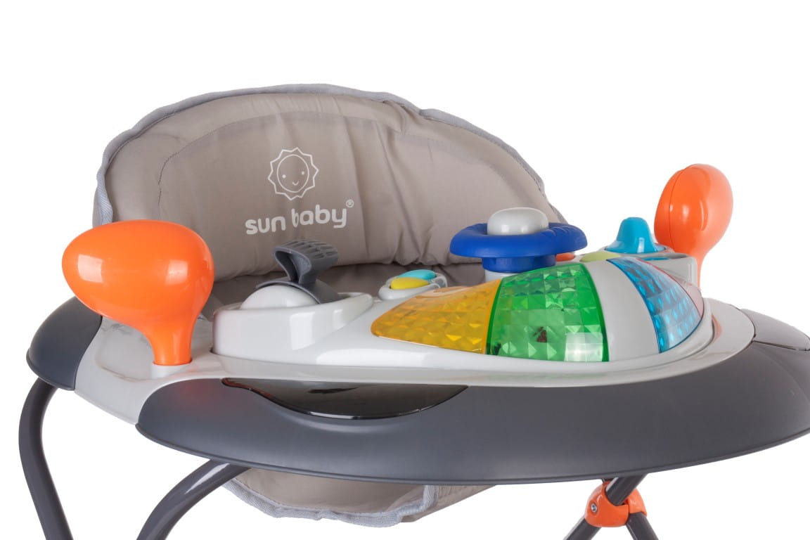 Chodzik kołyska z kierownicą Sun Baby szary Chodzik kołyska z kierownicą Sun Baby szary