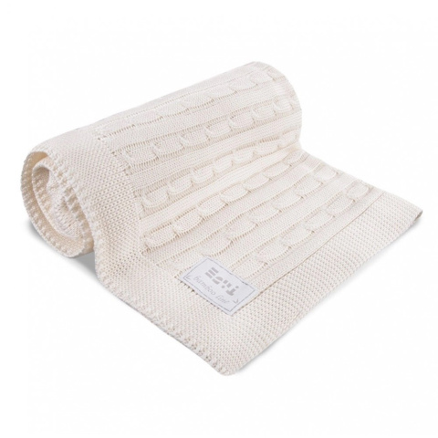 Kocyk bambusowy warkocz EEVI ecru 100x75cm Kocyk bambusowy warkocz EEVI ecru 100x75cm
