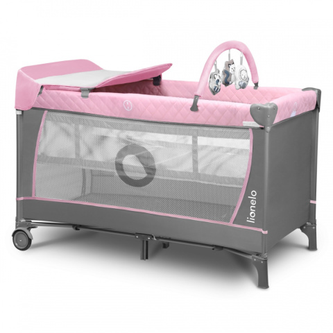 Łóżeczko turystyczne 2-poziomowe Lionelo Flower Flamingo