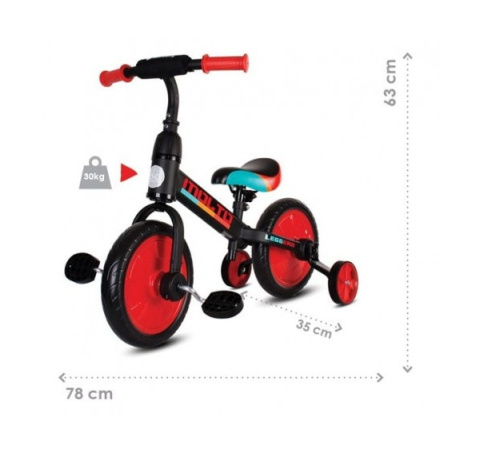 Rowerek biegowy 12" Sun Baby Molto Leggero 3w1 czerw. Rowerek biegowy 12" Sun Baby Molto Leggero 3w1 czerw.