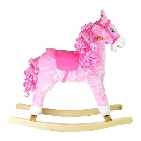 Koń na biegunach Lean Toys różowy 74 cm 2255 3l+