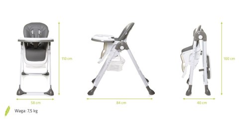 Krzesełko do karmienia 4Baby Decco XXI Grey Krzesełko do karmienia 4Baby Decco XXI Grey