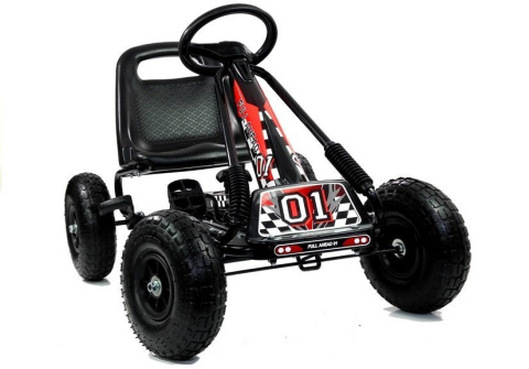 Gokart czarny A-15 pompowane koła Lean Toys 2893 Gokart czarny A-15 pompowane koła Lean Toys 2893