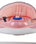 Chodzik z kierownicą Sun Baby różowo-szary