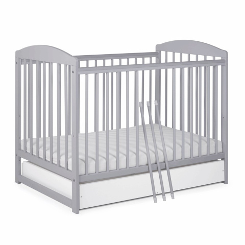 Drewniane łóżeczko dziecięce 120x60 Tomi XV szare z szufladą Drewniane łóżeczko dziecięce 120x60 Tomi XV szare z szufladą