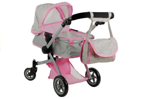 Wózek dla lalek Lean Toys Alice 2w1 głęboko-spacerowy 3818 Wózek dla lalek Lean Toys Alice 2w1 głęboko-spacerowy 3818