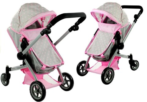 Wózek dla lalek Lean Toys Alice 2w1 głęboko-spacerowy 3818 Wózek dla lalek Lean Toys Alice 2w1 głęboko-spacerowy 3818