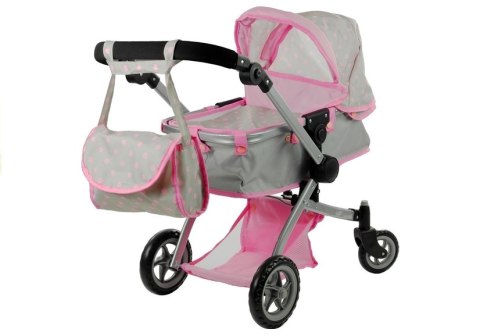 Wózek dla lalek Lean Toys Alice 2w1 głęboko-spacerowy 3818 Wózek dla lalek Lean Toys Alice 2w1 głęboko-spacerowy 3818