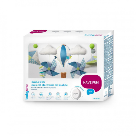 Karuzelka z elektroniczną pozytywką BabyOno Balloons Karuzelka z elektroniczną pozytywką BabyOno Balloons