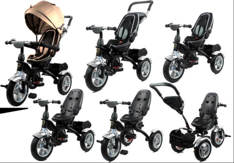 Rowerek trójkołowy Lean Toys PRO500 kremowy 6m+