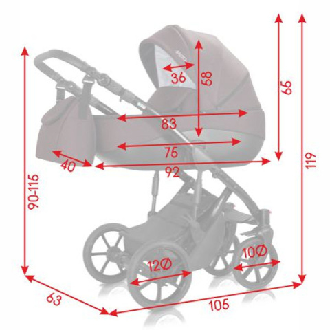 Wózek wielofunkcyjny 2w1 Milu Kids Bacio 13