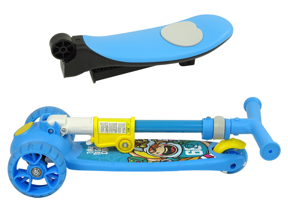 Hulajnoga Trójkołowa Balansowa Lean Toys z siodełkiem Blue