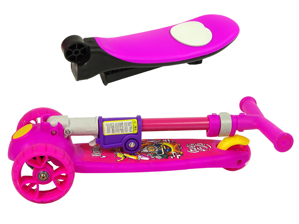 Hulajnoga Trójkołowa Balansowa Lean Toys z siodełkiem Pink