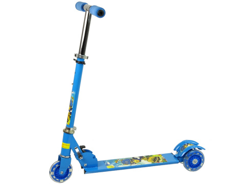 Hulajnoga Trójkołowa Lean Toys świecące koła LED Blue 3l+