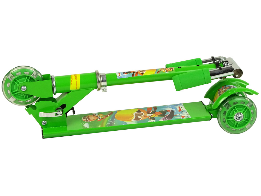 Hulajnoga Trójkołowa Lean Toys świecące koła LED Green Hulajnoga Trójkołowa Lean Toys świecące koła LED Green