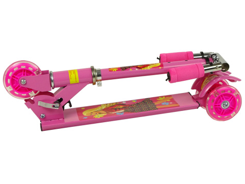 Hulajnoga Trójkołowa Lean Toys świecące koła LED Pink Hulajnoga Trójkołowa Lean Toys świecące koła LED Pink