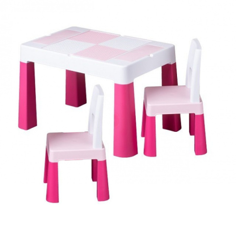 Zestaw mebli Tega Multifun stolik + 2 krzesła różowy