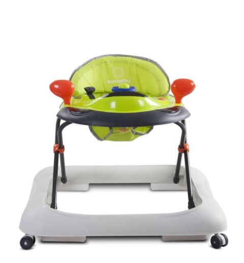 Chodzik z kierownicą Sun Baby cytrynowo-szary 6m+