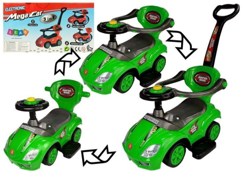 Jeździk z pchaczem 3w1 Lean Toys Mega Car green 2l+ Jeździk z pchaczem 3w1 Lean Toys Mega Car green 2l+