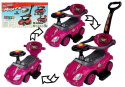 Jeździk z pchaczem 3w1 Lean Toys Mega Car pink