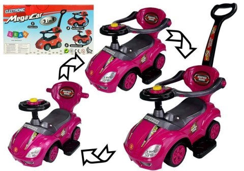 Jeździk z pchaczem 3w1 Lean Toys Mega Car pink Jeździk z pchaczem 3w1 Lean Toys Mega Car pink