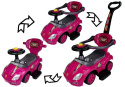 Jeździk z pchaczem 3w1 Lean Toys Mega Car pink