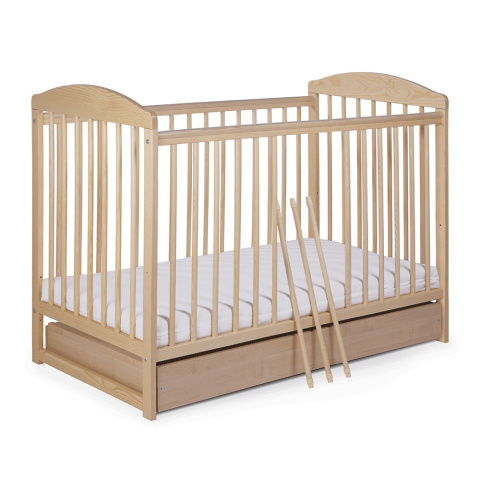 Drewniane łóżeczko dziecięce 120x60 Tomi XV sosna z szufladą Drewniane łóżeczko dziecięce 120x60 Tomi XV sosna z szufladą