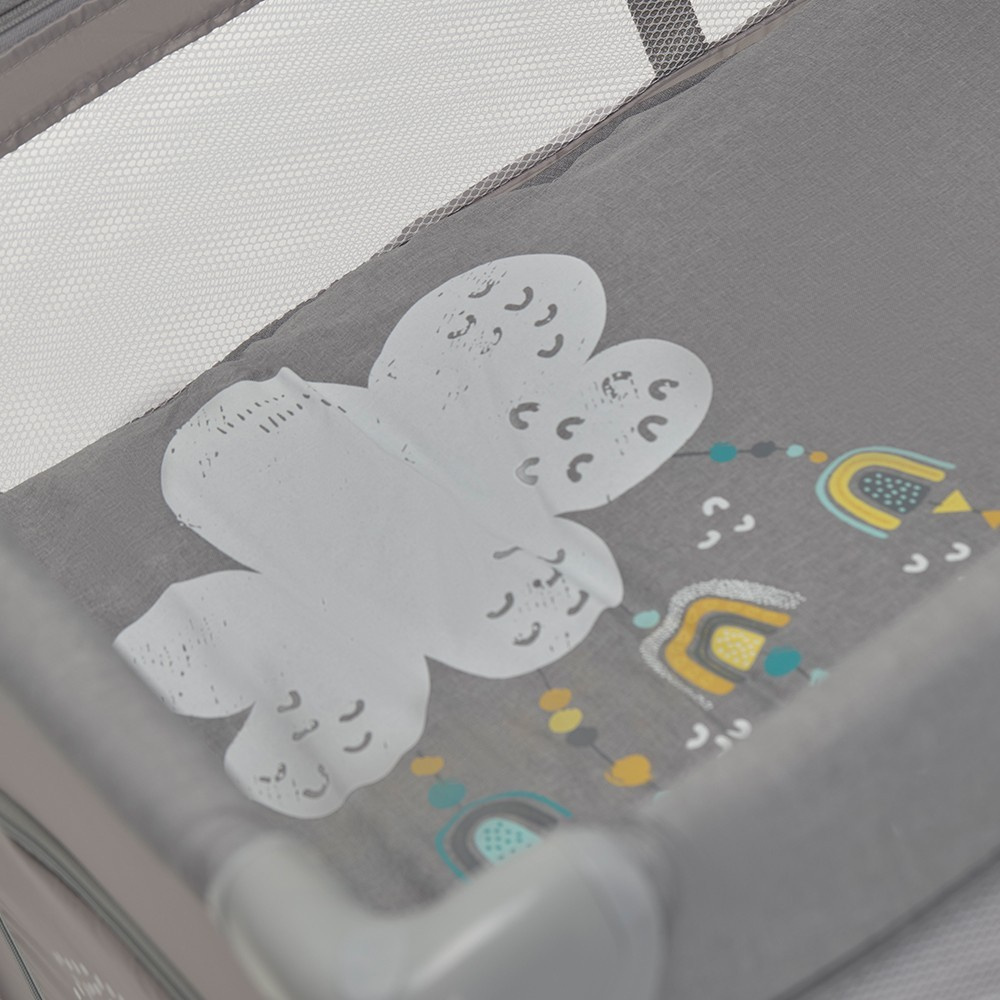 Łóżeczko z przewijakiem i kojec Espiro Dream 107 Grey Themes Łóżeczko z przewijakiem i kojec Espiro Dream 107 Grey Themes