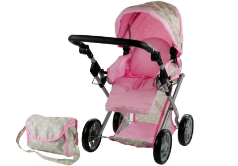 Wózek dla lalek Lean Toys Alice z nosidełkiem 3822 3l+ Wózek dla lalek Lean Toys Alice z nosidełkiem 3822 3l+