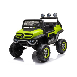 Auto na akumulator Lean Toys Mercedes Unimog S 4x45W zielony 3l+