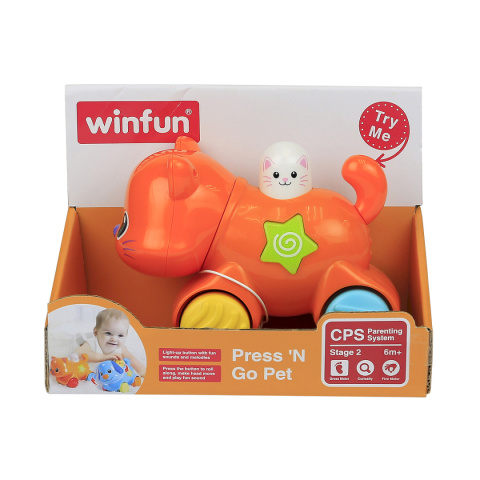 Zabawka WinFun Zwierzaki Naciśnij i Jedź Kotek 6m+ Zabawka WinFun Zwierzaki Naciśnij i Jedź Kotek 6m+