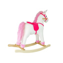 Koń na biegunach Lean Toys jednorożec biały 74 cm 2252 3l+