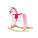 Koń na biegunach Lean Toys jednorożec biały 74 cm 2252 3l+