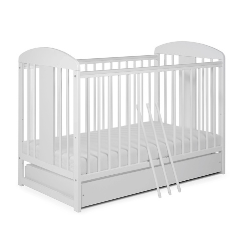 Drewniane łóżeczko dziecięce 120x60 Tomi XXIII białe z szufladą