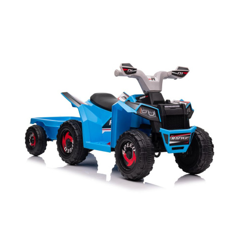 Quad na akumulator Lean Toys XMX630T niebieski z przyczepą