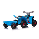 Quad na akumulator Lean Toys XMX630T niebieski z przyczepą