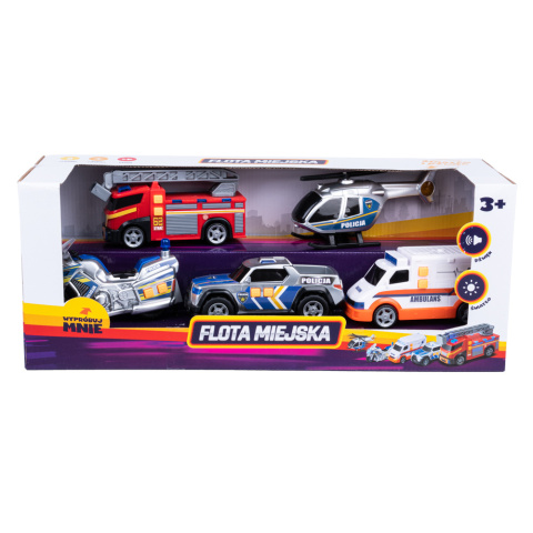 Zabawka Dumel Discovery Flota Miejska Pojazdy Ratunkowe 5-pak 3l+ Zabawka Dumel Discovery Flota Miejska Pojazdy Ratunkowe 5-pak 3l+